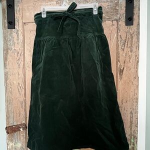 Draper James Dark Green Velvet A-Line Skirt